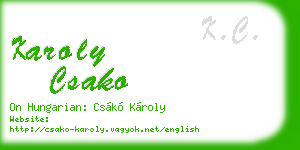 karoly csako business card