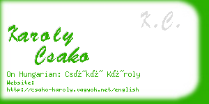 karoly csako business card